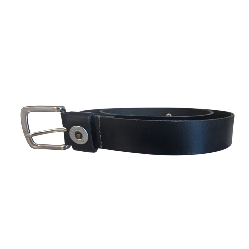 Men's Black Leather Belt Inlaid Remington 12 GA Shotgun Caps Fits 45"‎ - 51"